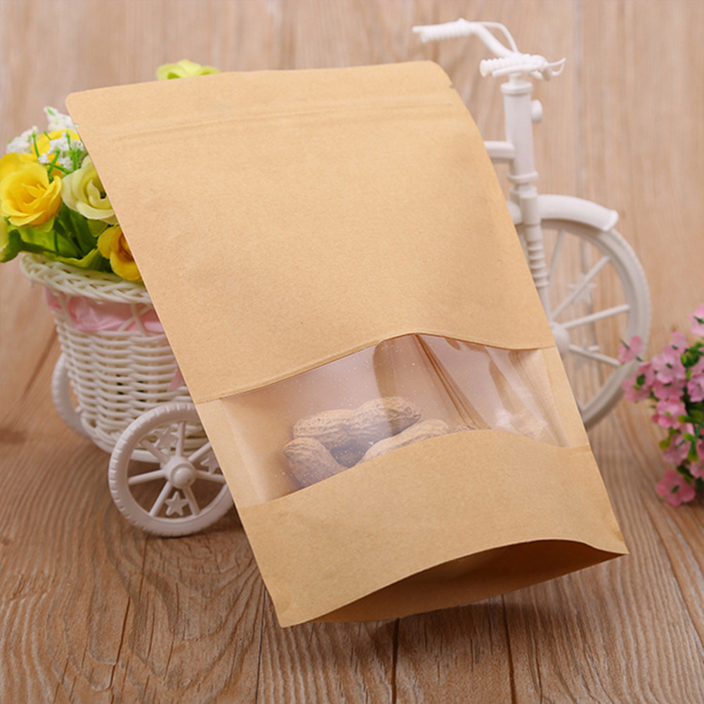 Food And Snacks - 50Pcs Kantong Berdiri Kraft Food Grade