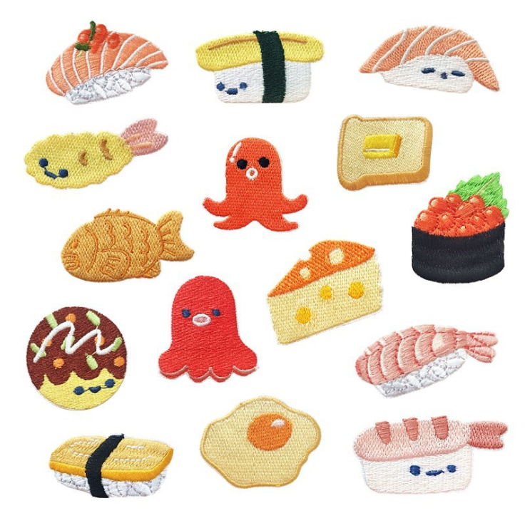 10 Pcs Patch Bordir Makanan Ri - Food Snacks Pictures ulasan dan harga