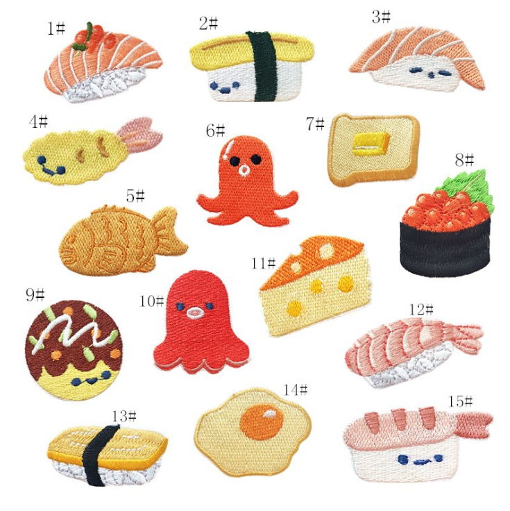 10 Pcs Patch Bordir Makanan Ri - Food Snacks Pictures ulasan dan harga