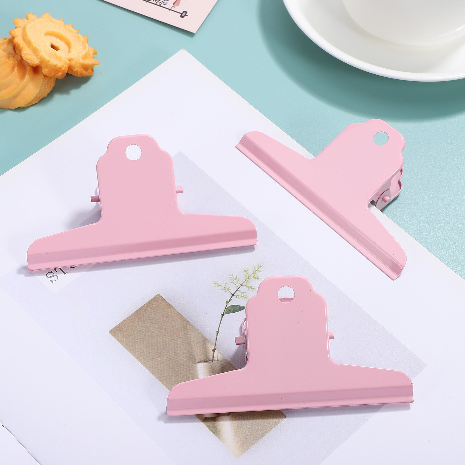 3Pcs Klip Bulldog Logam Pink K - Food Snacks Pictures ulasan dan harga
